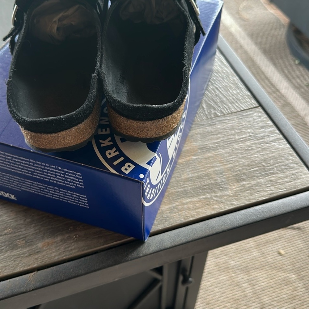 Birkenstock Black Suede Slip-Ons